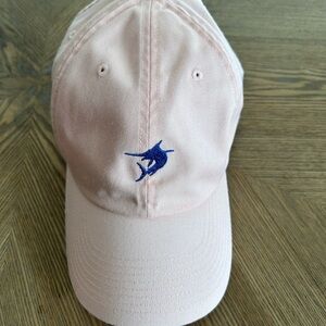 Pink Baseball Cap with Blue Marlin Embroidery